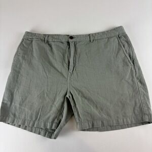 Flint & Tinder Mens Light Olive Green Lightweight Linen‎ Cotton Shorts Size 40